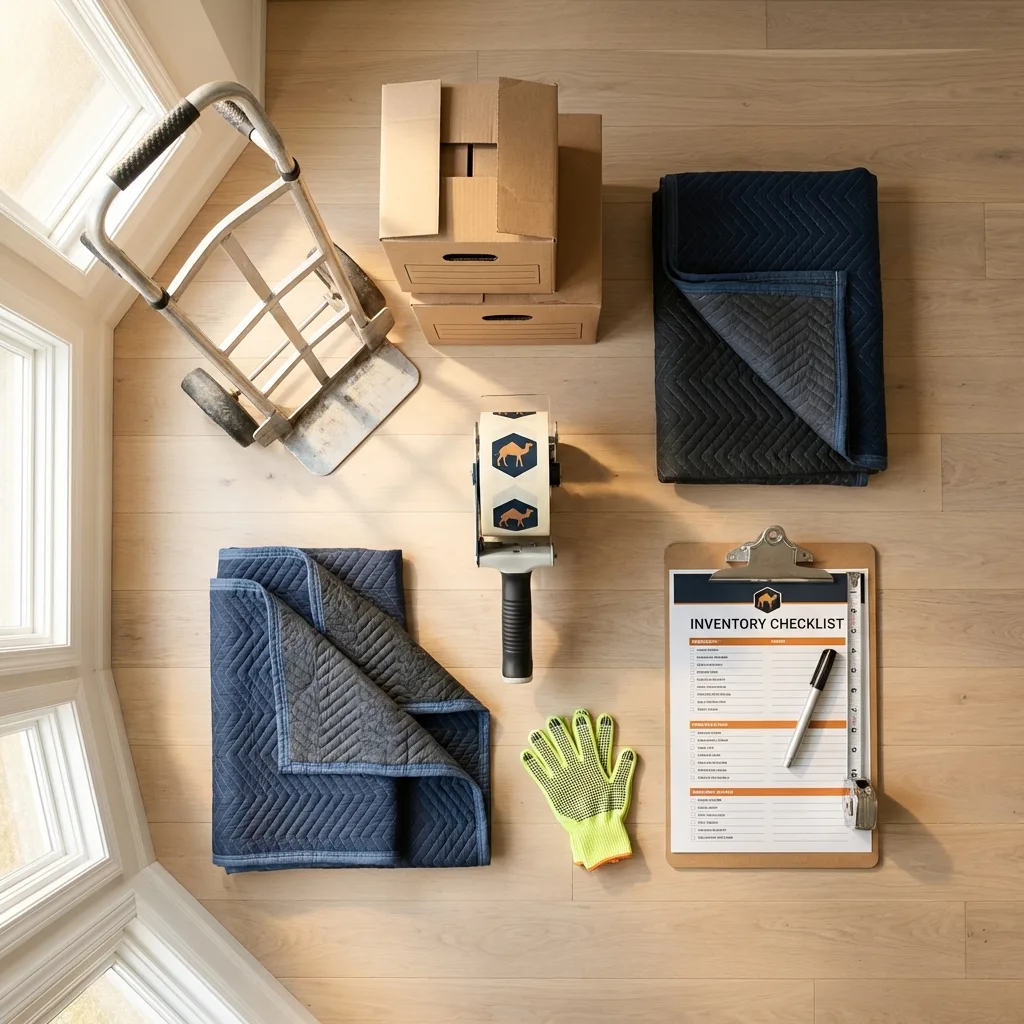 Professional moving supplies and packing materials layout for Cedar Grove residential relocations